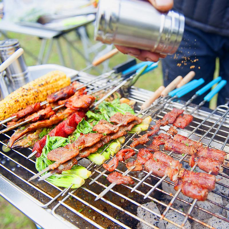 Barbecue à charbon pliable en acier inoxydable portable pour camping et jardin
