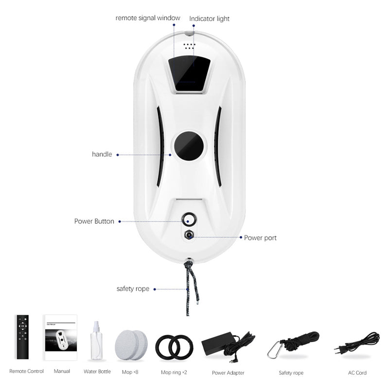 Robot nettoyeur de vitres automatique intelligent avec double brosse