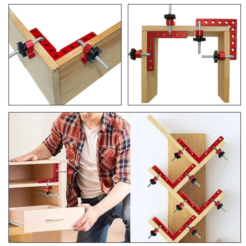Kit équerres de positionnement 90° avec serre-joints pour menuiserie