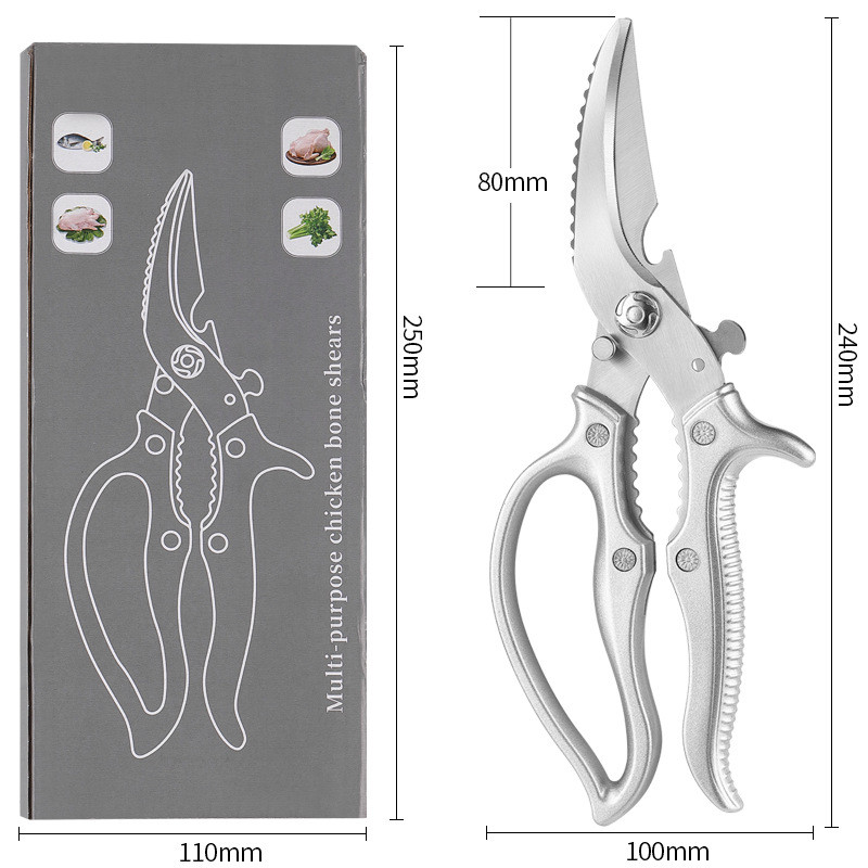 Ciseaux de cuisine multifonctions avec écailleur, casse-noix et ouvre-bouteille