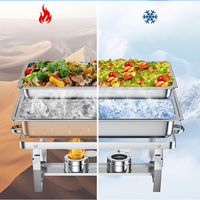 Chafing dish en acier inoxydable pour buffet avec maintien au chaud